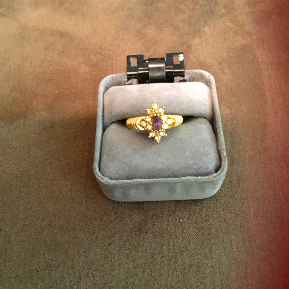 Women’s Amethyst & Diamond Ring (not real)